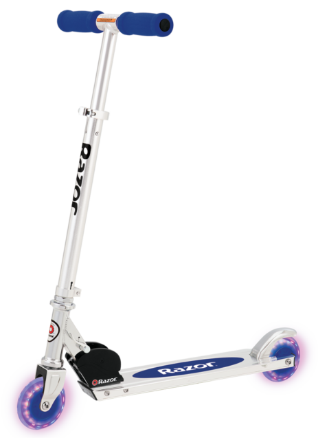 A Light-Up Kick Scooter photographed in-studio