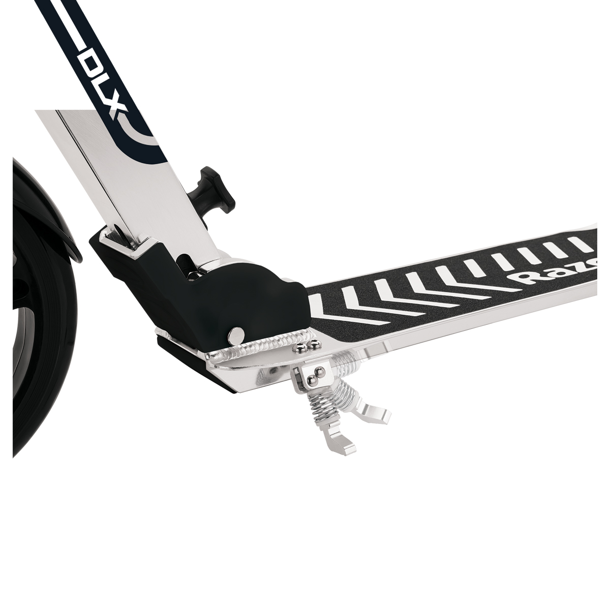 A5 DLX Scooter kickstand in silver