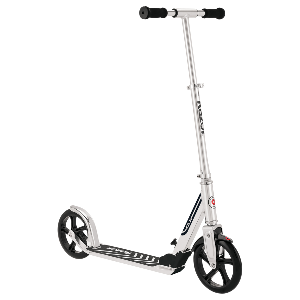 A5 DLX Scooter side view in silver