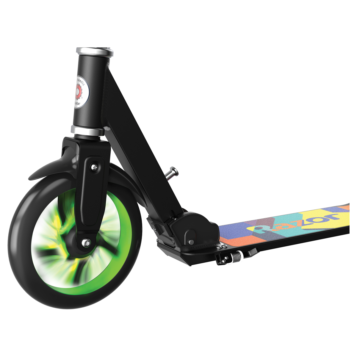 A5 Lux Lightup Scooter front wheel in green