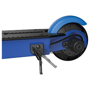 Black Label E100 Scooter kickstand in blue