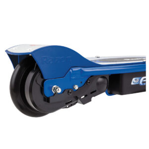 E100 Scooter in blue chain guard